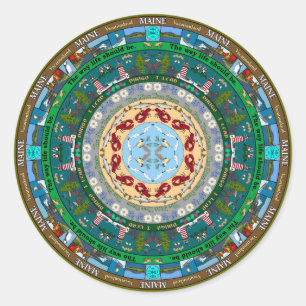 Rond Sticker Mandala du Maine