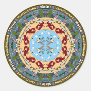 Rond Sticker Mandala du Maine