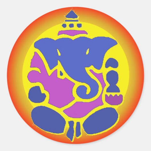 Rond Sticker Mandala Ganesha Rainbow (Devant)