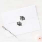 Rond Sticker Mandala noir et blanc (Enveloppe)
