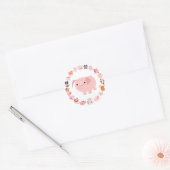 Rond Sticker Mandala pour cochon de dessin mignon (Enveloppe)