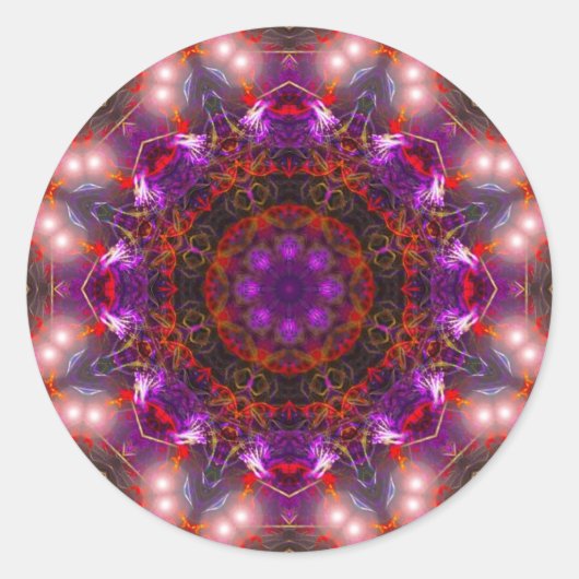 Rond Sticker Mandala Purple Light (Devant)