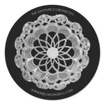 Sticker Mandala Rose - Argent et Noir