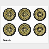 Rond Sticker Mandala Rose d'ombre (Feuille)