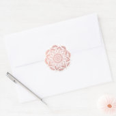 Rond Sticker Mandala rose Gold Flower (Enveloppe)