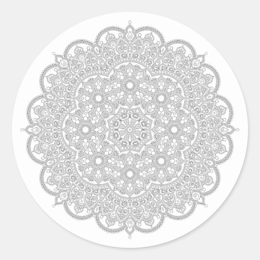 Rond Sticker Mandala simple (Devant)