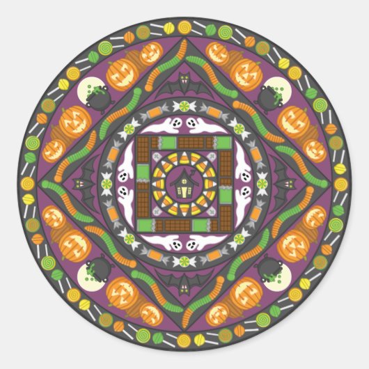 Rond Sticker Mandala Tricks and Traits (Devant)