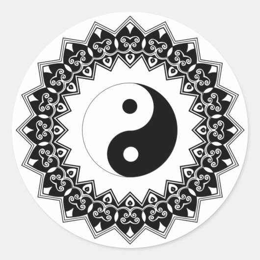Rond Sticker Mandala Yin Yang (Devant)