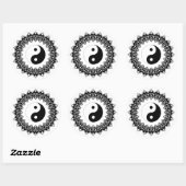 Rond Sticker Mandala Yin Yang (Feuille)