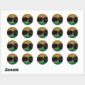 Rond Sticker Mardi Gras Star (Feuille)