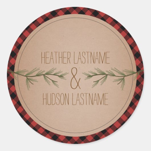 Rond Sticker Mariage à feuillage persistant Branches de (Devant)