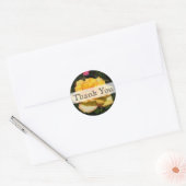 Rond Sticker Mariage à fleurs de rose jaune (Enveloppe)