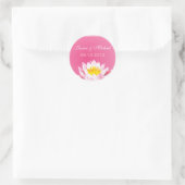 Rond Sticker Mariage à lotus rose classique (Sac)