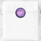 Rond Sticker Mariage à nébuleuse violette et rose (Sac)