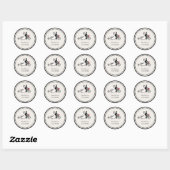 Rond Sticker Mariage à vélo Tandem (Feuille)