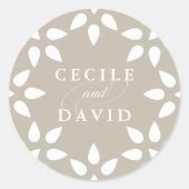 Rond Sticker Mariage arabesque | Champagne Beige (Devant)