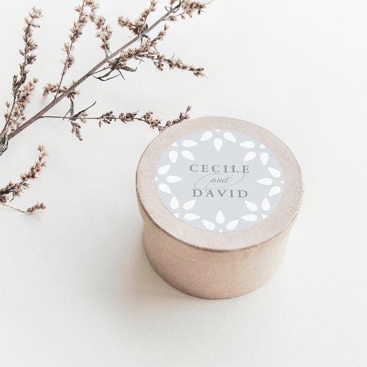 Rond Sticker Mariage arabesque | Gris