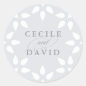 Rond Sticker Mariage arabesque | Gris (Devant)