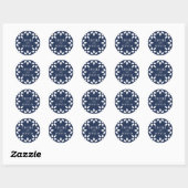 Rond Sticker Mariage arabesque | Marine (Feuille)