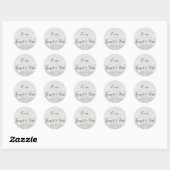Rond Sticker mariage // Argent et blanc (Feuille)