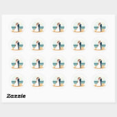 Rond Sticker mariage Beach Kiss (Feuille)