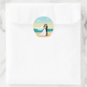 Rond Sticker Mariage Beach Romance (Sac)