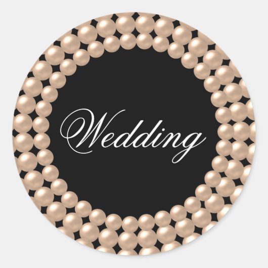 Rond Sticker Mariage bijoux à cordes de perles (Devant)