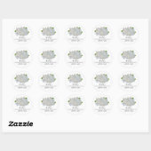Rond Sticker Mariage blanc Hydrangeas Merci (Feuille)