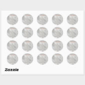 Rond Sticker Mariage blanc - Personnalisable (Feuille)