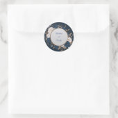 Rond Sticker Mariage bleu et blanc de la marine (Sac)