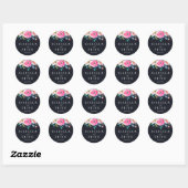 Rond Sticker Mariage bleu rose marine (Feuille)