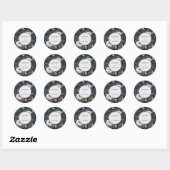 Rond Sticker Mariage bleu rustique (Feuille)