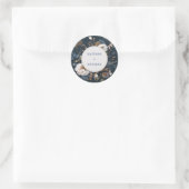 Rond Sticker Mariage bleu rustique (Sac)