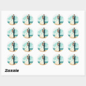 Rond Sticker Mariage Bliss Beached (Feuille)