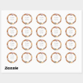 Rond Sticker Mariage Botanique Boho Winter Holiday (Feuille)