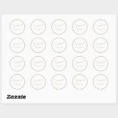 Rond Sticker mariage - Bravo ! Lettres blanches et or (Feuille)