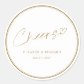 Rond Sticker mariage - Bravo ! Lettres blanches et or (Devant)