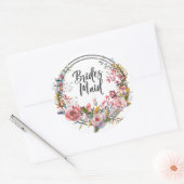 Rond Sticker Mariage Bridesmaid Rose Floral (Enveloppe)