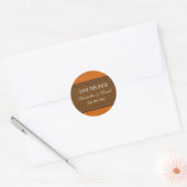 Rond Sticker Mariage Brown Damask Monogram (Enveloppe)