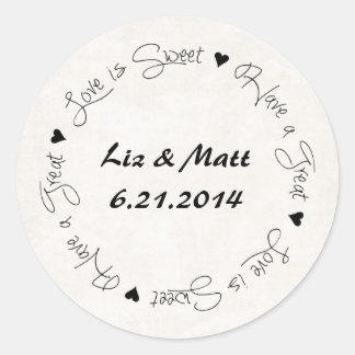 Rond Sticker mariage Candy Party Favoriser