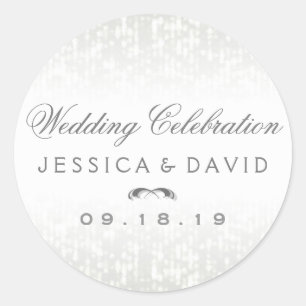 Rond Sticker mariage Célébration Noms et Date