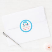Rond Sticker Mariage Chaise de plage (Enveloppe)