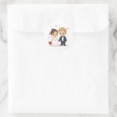Rond Sticker Mariage chéri & amour (Sac)