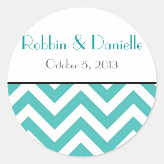 Rond Sticker Mariage Chevron (Devant)