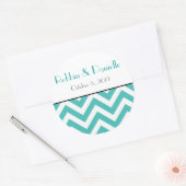 Rond Sticker Mariage Chevron (Enveloppe)