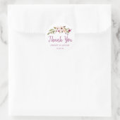 Rond Sticker Mariage Chic Boho Plum Merci Favor (Sac)