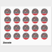 Rond Sticker Mariage chinois Ai Love Coeur Rouge (Feuille)
