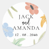 Rond Sticker Mariage coloré joyeux (Devant)