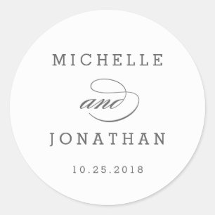 Rond Sticker Mariage couleur modifiable et intemporel