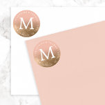 Rond Sticker Mariage couleur personnalisée Gold Ombre<br><div class="desc">Personnalisez avec votre message et votre monogramme. Idéal aussi pour les étiquette de adresse.</div>